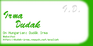 irma dudak business card